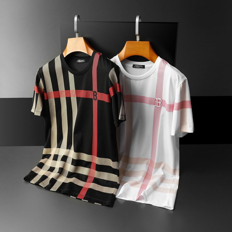 Plaid Embroidery T-shirt