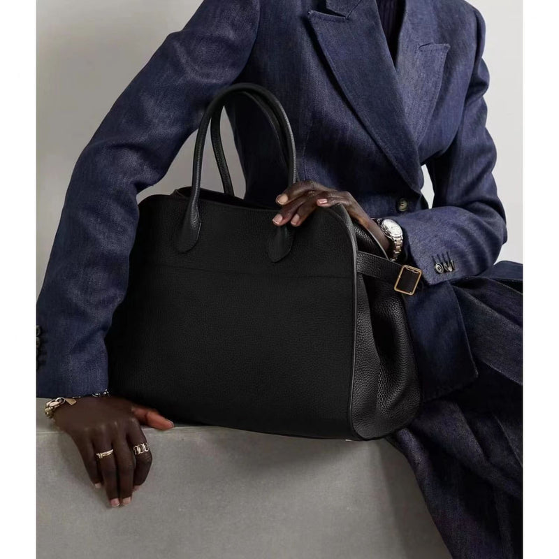 Cowhide Vintage Bag New Large Capacity Tote Bag Genuine Leather All-match Commuter Shoulder Handbag Women&#039;s Boston Bag
