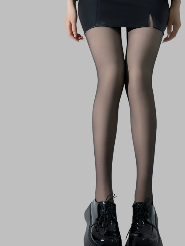 Black Stockings With Translucent Skin And Shiny Legs