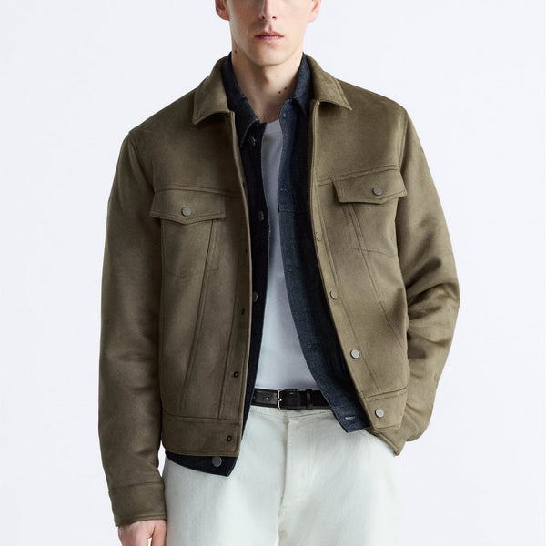 Suede Texture Lapel Jacket