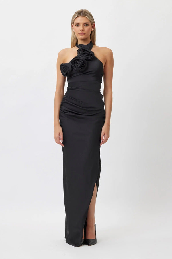 Elegant Summer Cocktail Halter Slit Lace Dress