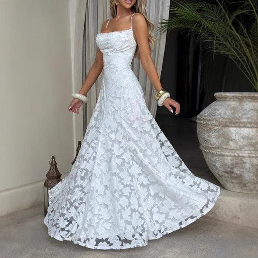 Sling Chiffon Backless Dress