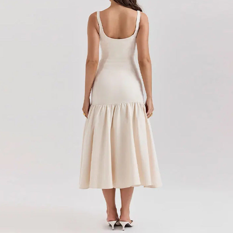 Elegant Ruffled Suspender Dress