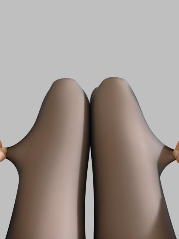 Black Stockings With Translucent Skin And Shiny Legs