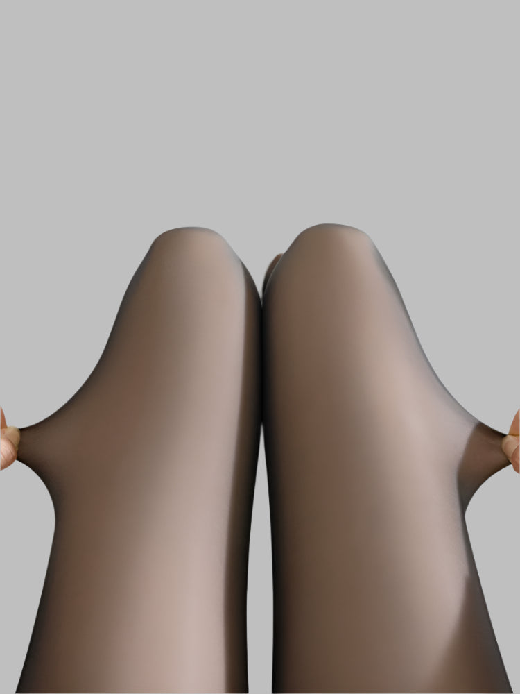 Black Stockings With Translucent Skin And Shiny Legs