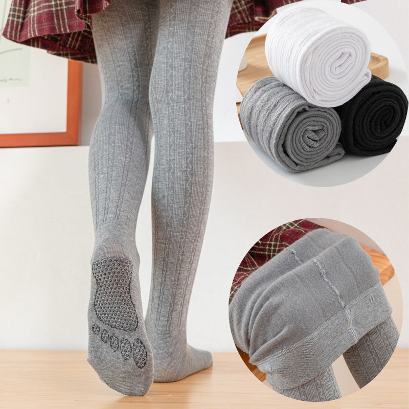Velvet Wave Pattern Wool Tights