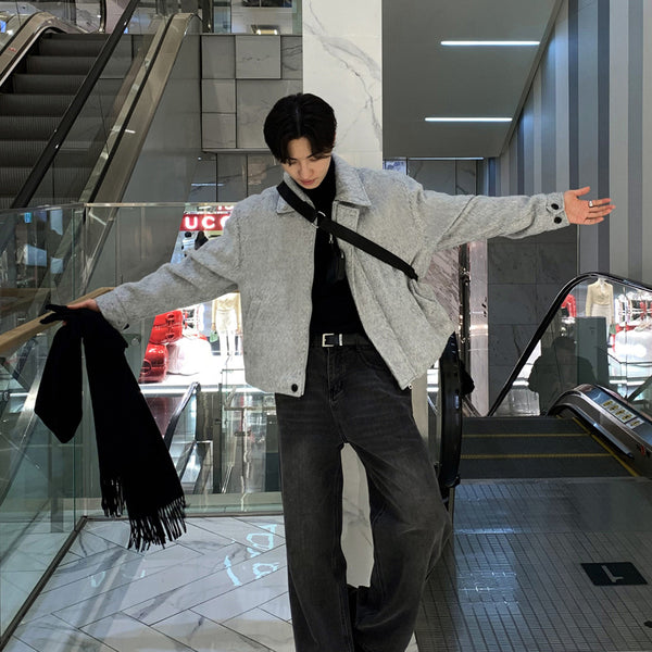 Gray Woolen Jacket Coat