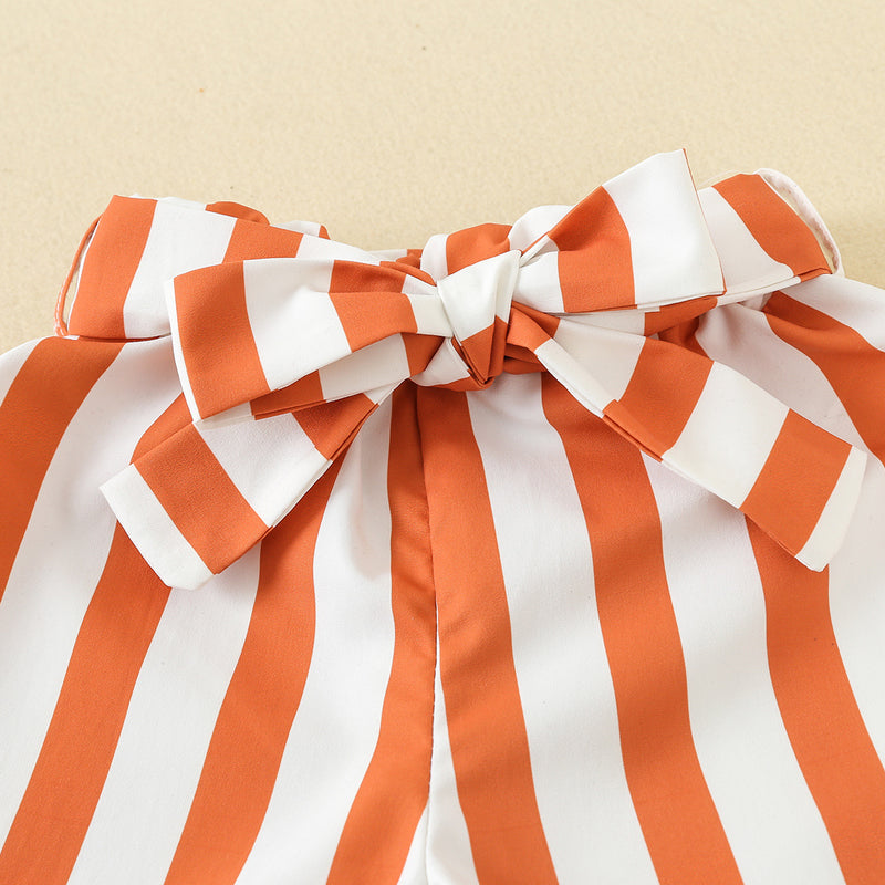 Rabbit White Tops Bow Belts Small Shorts Seaside Children