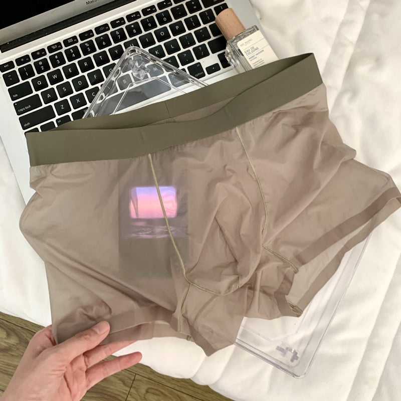 Ice Silk Nude Seamless Ultra-thin Transparent Boxers