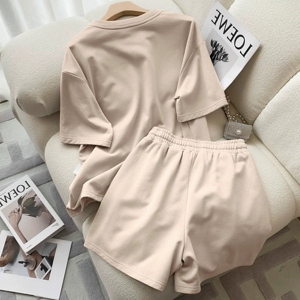Summer Thin Loose Short-sleeved Shorts Small Casual Two-piece