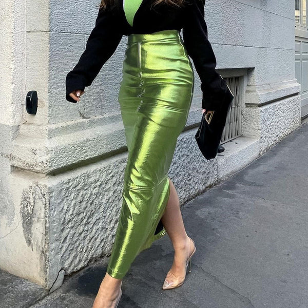 RETROGLO- Metallic Mid Skirt