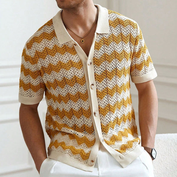 Hollow Jacquard Corrugated Sweater