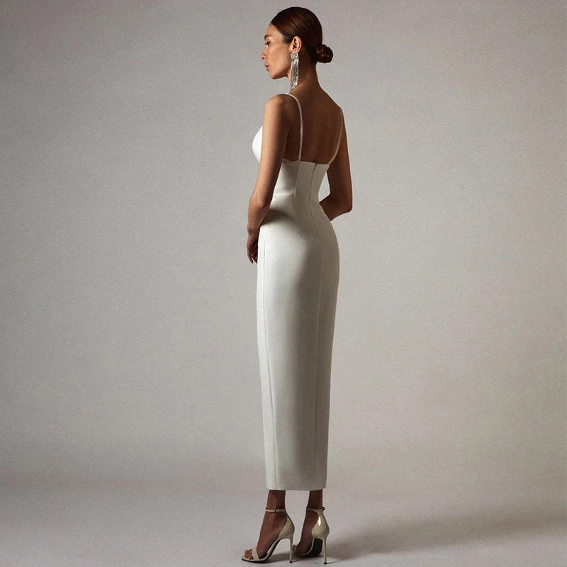 Satin Evening Simple Sexy Slit Dress
