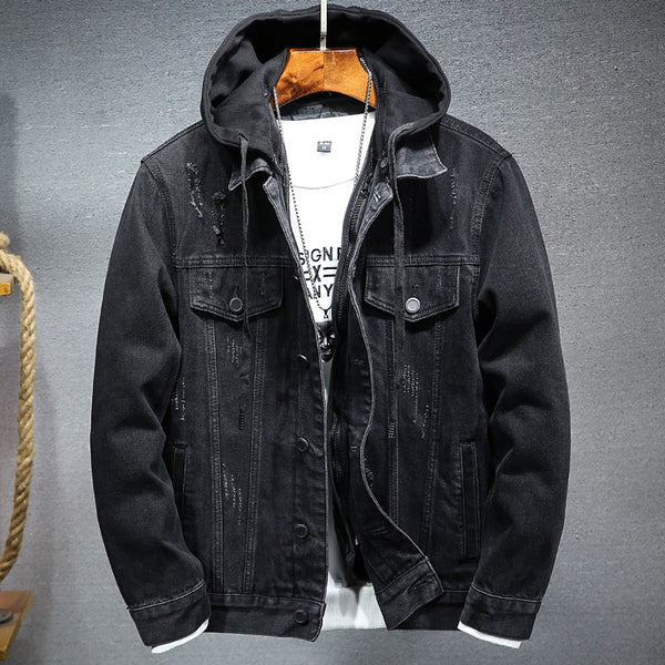 Black Fleece Denim Jacket Men
