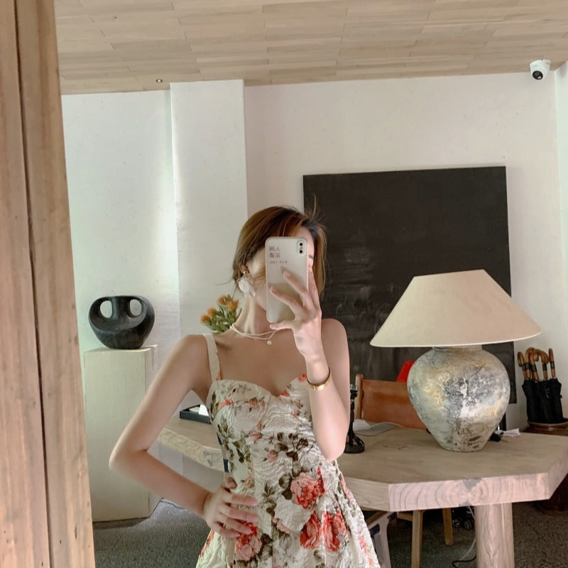 Retro Romance Floral Sling Dress
