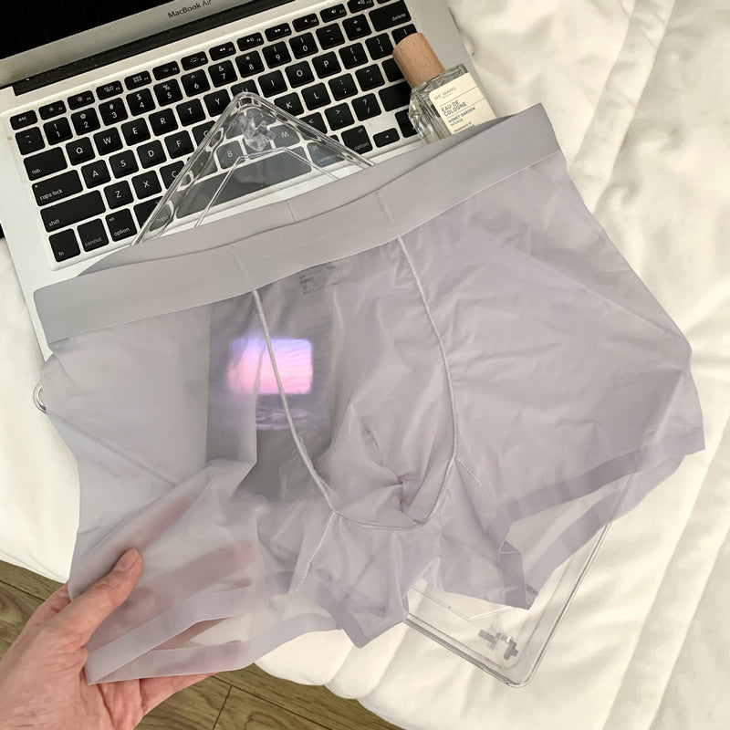 Ice Silk Nude Seamless Ultra-thin Transparent Boxers