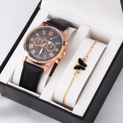 Cute Butterfly Watch Color Wheel Double-layer Ladies