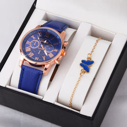 Cute Butterfly Watch Color Wheel Double-layer Ladies