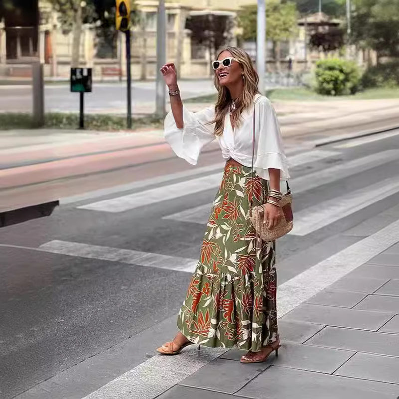 Print Holiday Casual Skirt
