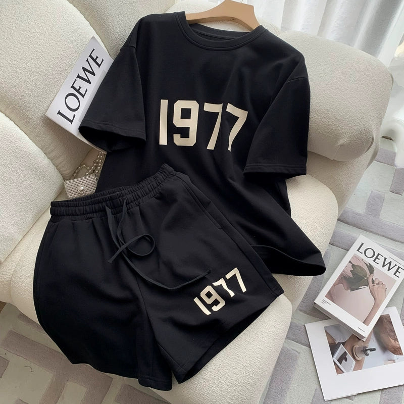 Summer Thin Loose Short-sleeved Shorts Small Casual Two-piece