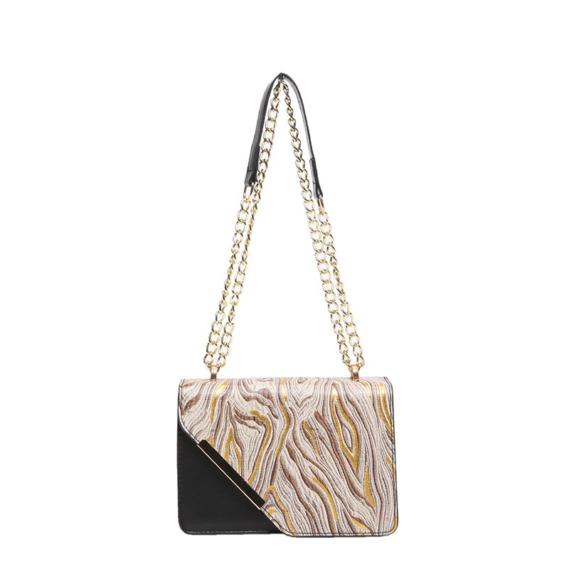 Contrast Color Stitching Shoulder Bag Women&#039;s Bag 2024 Summer New This Year&#039;s Popular Women&#039;s Geometric Pattern  Small Square Bag