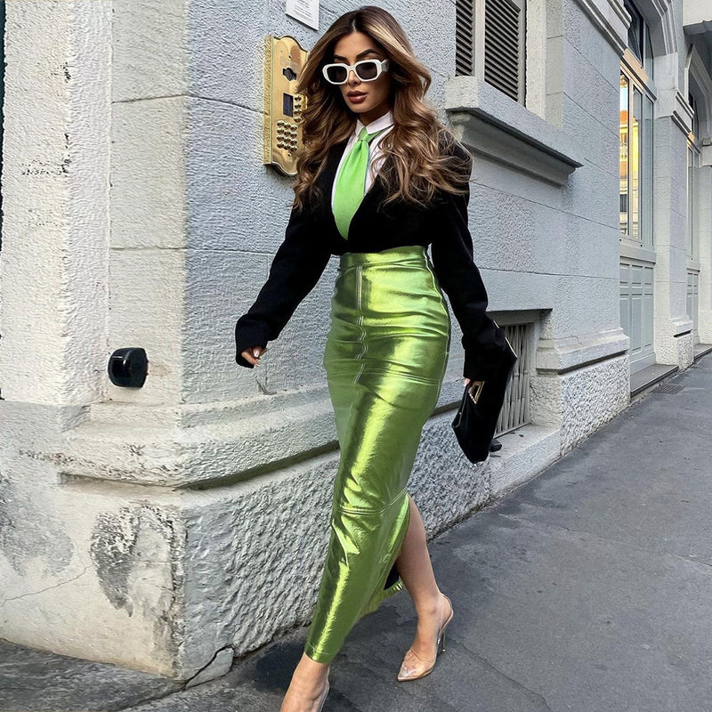 RETROGLO- Metallic Mid Skirt