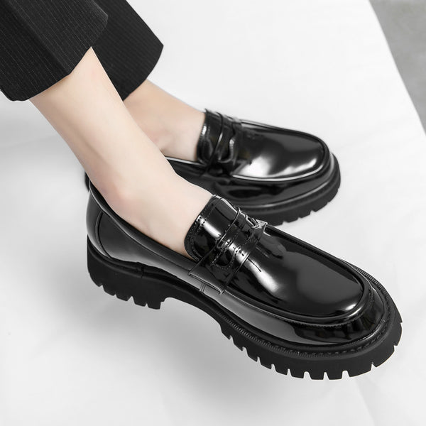 Thick Heightening Leather Shoes