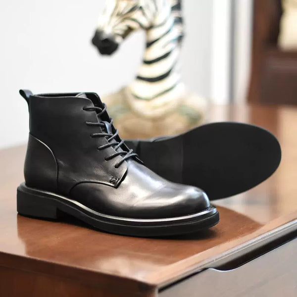 British Retro Hand-washed Horsehide Leather Boots