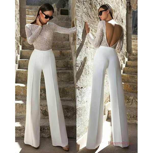 Backless Long-sleeved Jumpsuit