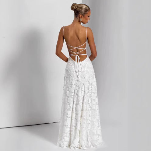 Sling Chiffon Backless Dress