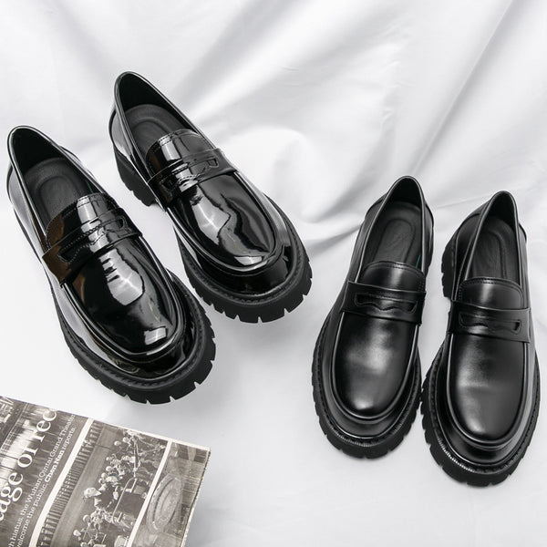 Thick Heightening Leather Shoes