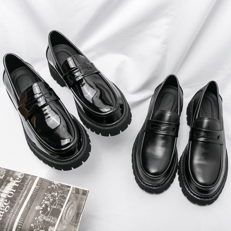 Thick Heightening Leather Shoes