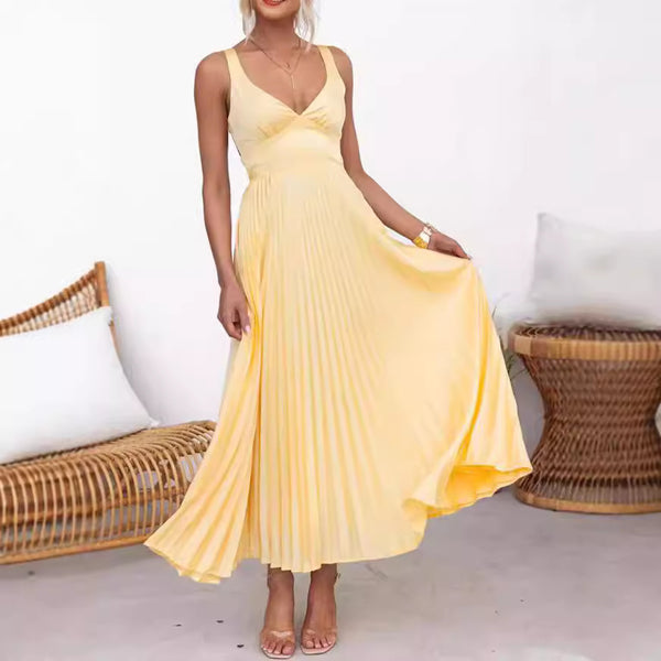 Elegant Pressed Satin Sling Sexy Banquet Dress