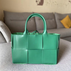 Retro Cross-border Leather Woven Handbag