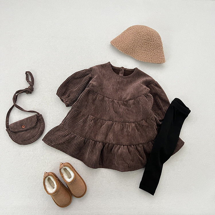 Western Princess Corduroy Dress