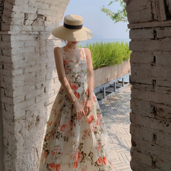 Retro Romance Floral Sling Dress
