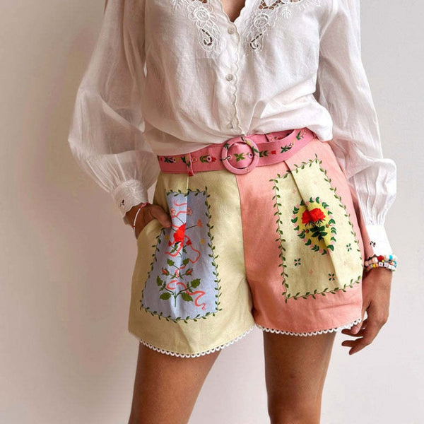 Casual Linen Temperament Shirt Shorts Suit