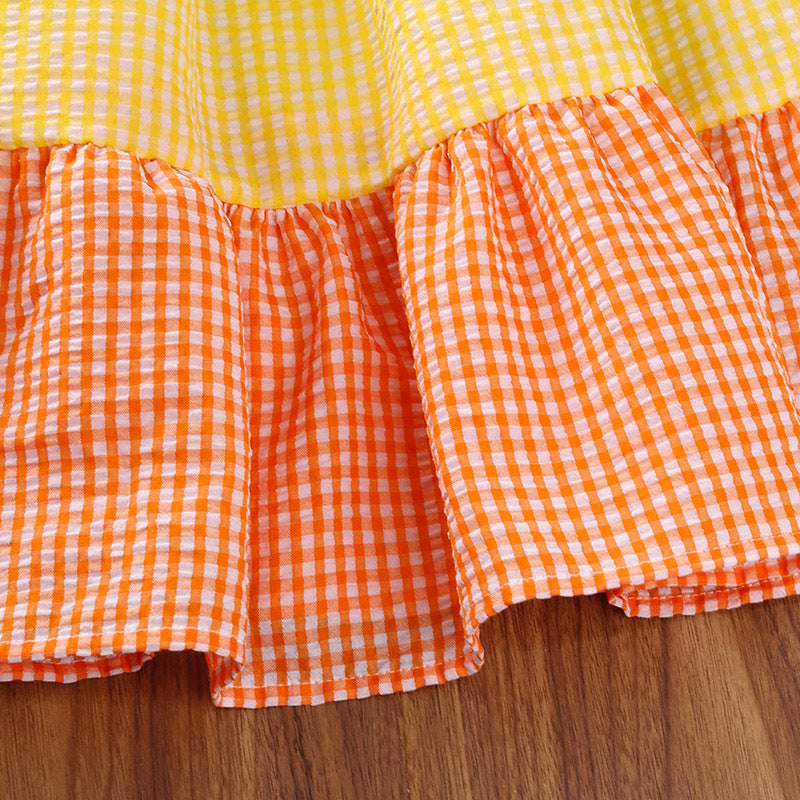 Summer Short Sleeve Rainbow Princess Dress