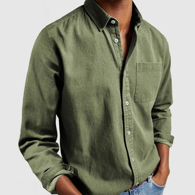 Shirt New Long-sleeved Lapel Men