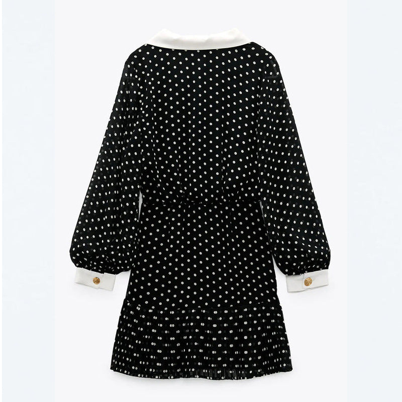 Sweet Polka Dot See-through Chiffon Dress