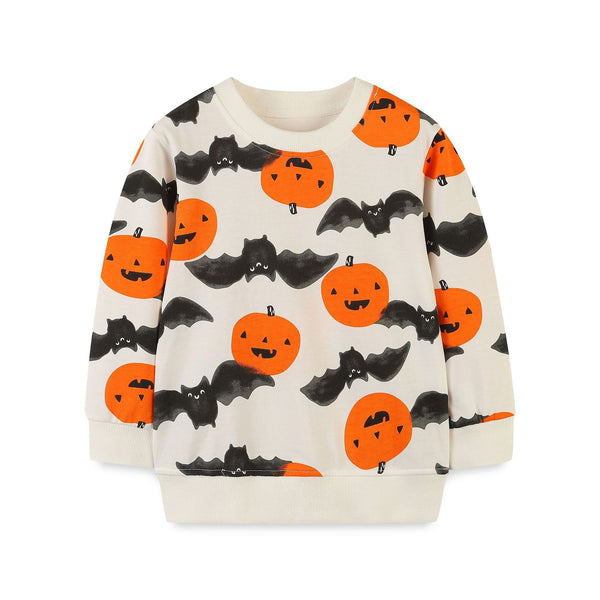 Pumpkin Printed Crewneck Pullover Halloween