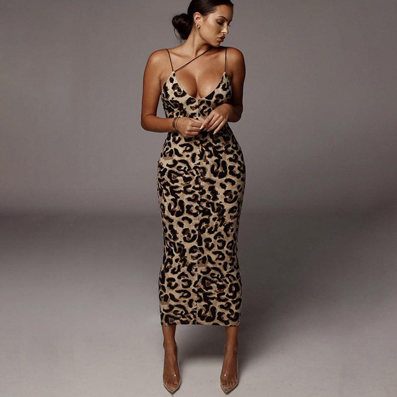 Backless Long Deep V-neck Dress