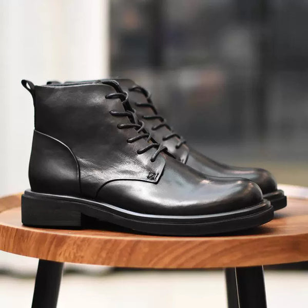 British Retro Hand-washed Horsehide Leather Boots