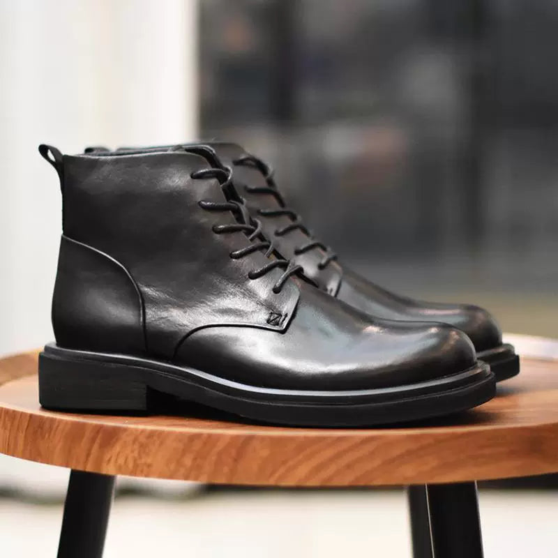 British Retro Hand-washed Horsehide Leather Boots