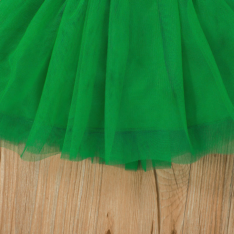 Striped Round Neck Dress Four-leaf Clover Turban