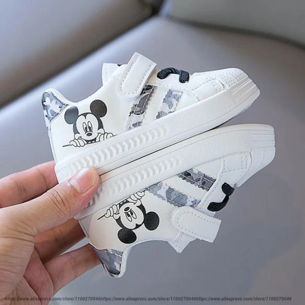 Disney White Casual Sneaker Mickey Mouse Kids Sports Shoes Toddler