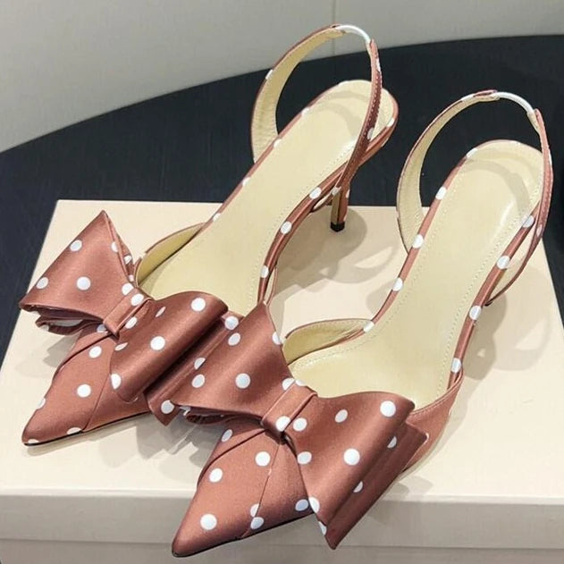 Bow Pointed Head Stiletto High Heels
