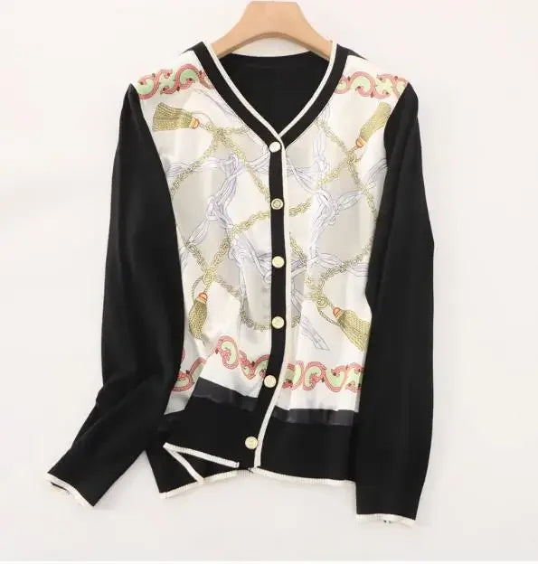 Vintage Cardigans Spring Autumn Thin Knitted Tops