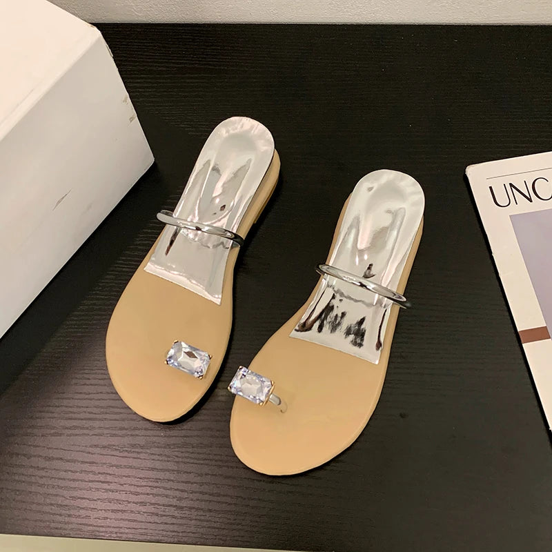 Women's Low Heel Sandals Summer Slippers