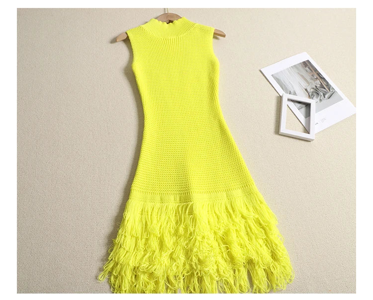 Casual Hips Mini Tassel Dress